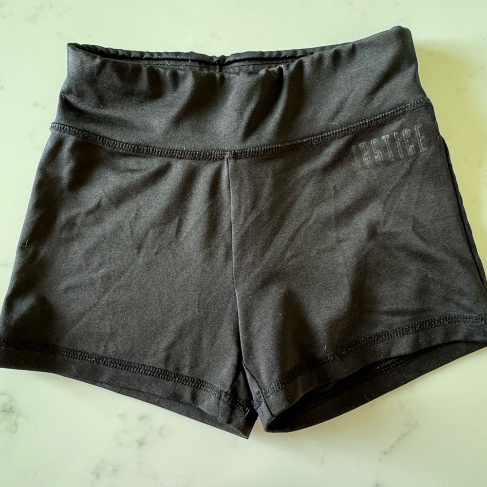 Justice active girls black shorts